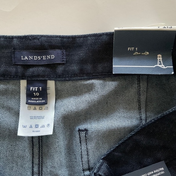NWT Lands End Women Ankle Denim Pants Jeans Rinsed Deep Indigo Sz 10 Fit 1 Blue - Picture 6 of 12